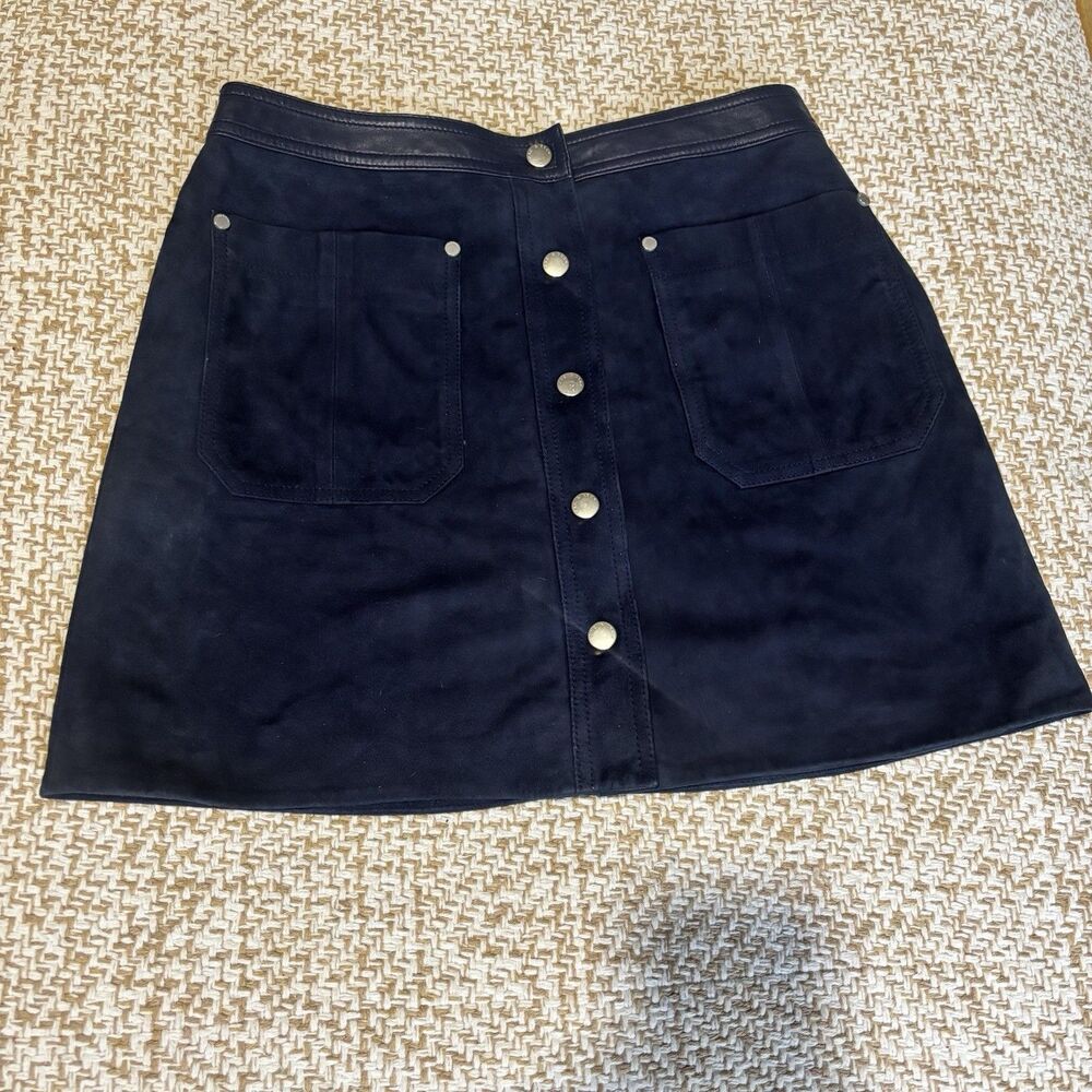 Rag & Bone Size 2 Womens Suede Button Front Genuine Leather Skirt - EUC